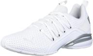 puma axelion sneaker: stylish white silver men's shoes for the fashion-forward logo