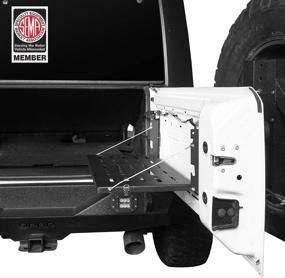 img 4 attached to 🚙 Hooke Road JK Wrangler Tailgate Table Metal Storage Rack for Jeep Wrangler JK & Unlimited (2007-2018) - Foldable Cargo Shelf