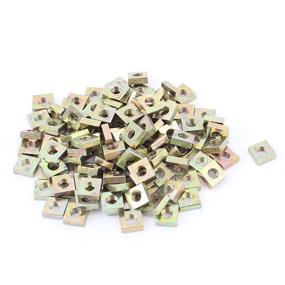 img 1 attached to 🔩 100pcs Bronze Tone Zinc Plated Square Nuts (M3x5.5mmx2mm) by uxcell