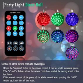 img 3 attached to Spriak Sound Activated Party Light - Remote Control, 7 Modes Disco Ball for DJ Dance Lamp Strobe Lights: Birthday, Xmas, Festival Parties, Stage Bar Club Room House Karaoke Wedding