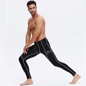 img 2 attached to 🏃 Apollo Walker Men's Compression Pants - Athletic Leggings Cycling Tights for Workout, Running, Yoga - Cool Dry Baselayer with Pockets