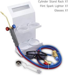 img 2 attached to Oxygen-Propane/MAPP Torches with Tank Support, Glasses, and Flint Spark Lighter - Ideal for Welding and Soldering (Gas Cylinders Not Included)