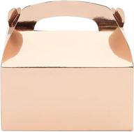 🎁 rose gold party favor gable boxes for weddings and birthdays - 24 pack (6 x 3.5 inches) logo