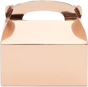 img 4 attached to 🎁 Rose Gold Party Favor Gable Boxes for Weddings and Birthdays - 24 Pack (6 x 3.5 Inches)