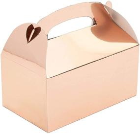 img 1 attached to 🎁 Rose Gold Party Favor Gable Boxes for Weddings and Birthdays - 24 Pack (6 x 3.5 Inches)