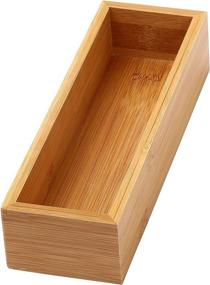 img 1 attached to 🎍 Bamboo Kitchen Drawer Organizer: YBM Home Storage Box, 3x9x2 Inch 322 - Efficient and Stylish