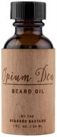 1 ounce opium den beard oil: men's grooming conditioner with jojoba, broccoli seed, argan, and pomegranate essential oils for effective moisturizing logo