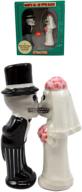 👰 seo-optimized atlantic collectibles day of the dead salt & pepper shakers skeleton couple bride & groom ceramic magnetic figurine set 4.75"h logo