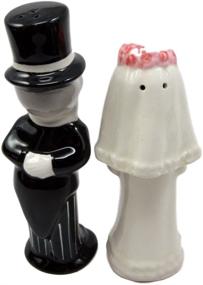 img 1 attached to 👰 SEO-Optimized Atlantic Collectibles Day Of The Dead Salt & Pepper Shakers Skeleton Couple Bride & Groom Ceramic Magnetic Figurine Set 4.75"H