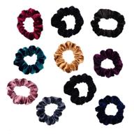 🎀 10 pack assorted velvet scrunchies: stylish hair bands for thin hair women logo