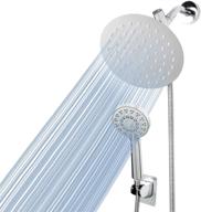 🚿 high pressure shower head set - harjue 6” stainless steel rain showerhead & 3 settings handheld shower head with holder/ 3-way water diverter/ 60'' stainless steel hose, chrome logo