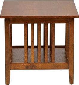 img 1 attached to Premium Brown/Ash Finish Sierra Solid Wood End Table by OSP Designs - Office Star