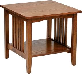 img 3 attached to Premium Brown/Ash Finish Sierra Solid Wood End Table by OSP Designs - Office Star