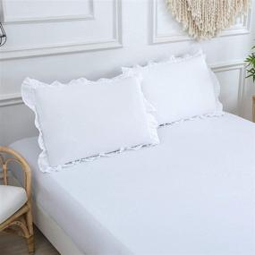 img 3 attached to 🛏️ MoonxHome Ruffled Pillow Shams - Pack of 2, Edge Ruffled Pillow Cases in 100% Brushed Microfiber - Standard Size Bedding Pillow Covers with Envelope Closure (20x26 inches, White)