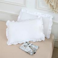 🛏️ moonxhome ruffled pillow shams - pack of 2, edge ruffled pillow cases in 100% brushed microfiber - standard size bedding pillow covers with envelope closure (20x26 inches, white) logo