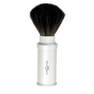 travel shave brush synthetic silver logo