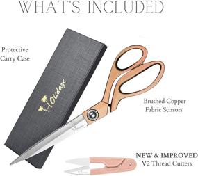 img 1 attached to 🌟 Holidaze Rose Gold Sewing Scissors: Premium 10.5" Fabric Shears in Gift Box - Ideal for Left & Right Handed Use with Thread Cutting Snips