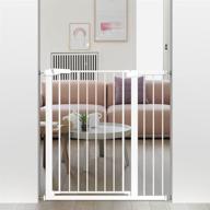 🐾 38" extra tall metal walk through pet gate - pressure mounted safety gate for doorway stairs - no drill installation - adjustable 35.04"-37.80" wide logo