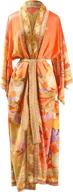 🏖️ versatile and stylish silk kimono long robe: perfect beach cover up for boho tulum vibes - free size & vibrant orange! logo