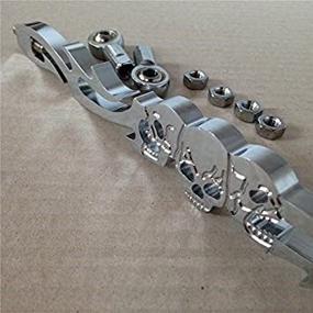 img 4 attached to 🔩 Enhance your Harley Softail or Dyna Glide with HONGK Chrome Skull Shift Linkage [B01C0SR62E]