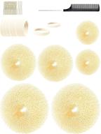 hair bun maker set - 2 small, 2 medium, 2 large hair doughnut shapers for girls - golden color logo