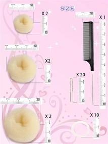 img 3 attached to Hair Bun Maker Set - 2 Small, 2 Medium, 2 Large Hair Doughnut Shapers for Girls - Golden Color