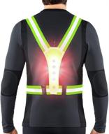 🏃 aiwoit reflective running gear: stay safe & visible with high visibility led lights and adjustable elastic belt logo