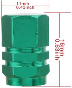 img 3 attached to 🚛 Off-Road Truck Tire Valve Stem Caps - TOMALL Hexagon Style in Chrome Green Aluminum Alloy