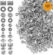 💎 600 pcs metal crystal spacer beads for jewelry making adults - 12 styles for crafts, bracelets, necklace making logo