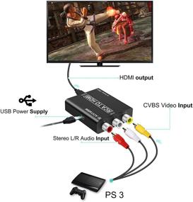 img 2 attached to 🔌 High-Definition RCA to HDMI Converter, 1080P Composite CVBS Video Audio Adapter Supporting PAL/NTSC for Television, Personal Computer, PlayStation 3, Set-Top Box, Xbox, VHS, VCR, Blu-ray DVD Players