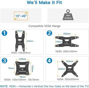 img 1 attached to TV Monitor Wall Mount Bracket | Full Motion Articulating Arms | Swivel, Tilt, Extend, Rotate | 13-42 Inch LED LCD Flat Curved Screens | Max VESA 200x200mm up to 44lbs | Pipishell