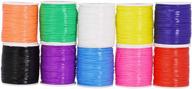 🌈 rainbow plastic lacing cord kit for key chains, bracelets, necklaces, lanyards, jewelry making - mandala crafts 1.5mm logo