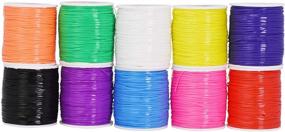 img 4 attached to 🌈 Rainbow Plastic Lacing Cord Kit for Key Chains, Bracelets, Necklaces, Lanyards, Jewelry Making - Mandala Crafts 1.5mm