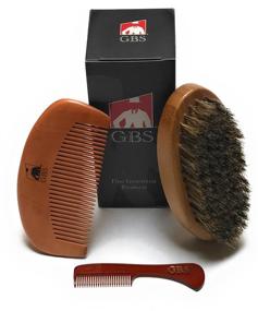 img 4 attached to 🧔 G.B.S Oval Wood Beard Grooming Set: Boar Bristle Brush, Fine Wood Comb, and Pocket Comb