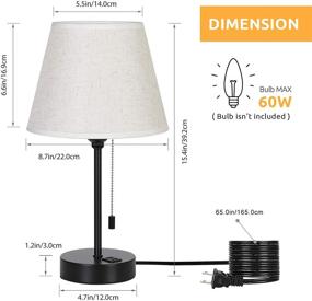 img 3 attached to HAITRAL Modern Table Lamps With Dual USB Ports