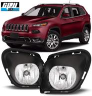 🔦 enhance your jeep cherokee's visibility with cpw clear lens bumper driving fog lights kit [2014-2018] - including wiring and switch logo