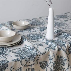 img 2 attached to 🌸 Textured Jacobean Printed Kitchen Tablecloth