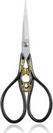 vintage european style stainless steel scissors - bihrtc 4.33 inches, perfect for needlework, embroidery, sewing, craft, art work & everyday use, auspicious clouds design (black) logo