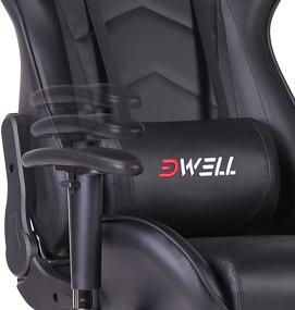 img 1 attached to Ultimate Gaming Chair for Adults: High Back, Footrest, Headrest, Lumbar Support, Black