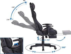 img 2 attached to Ultimate Gaming Chair for Adults: High Back, Footrest, Headrest, Lumbar Support, Black