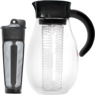 🍹 primula flavor up airtight cold brew iced coffee maker with fruit core for infused water, tea, and more - shatterproof durable plastic construction, leak-proof - 2.7 quart, black logo