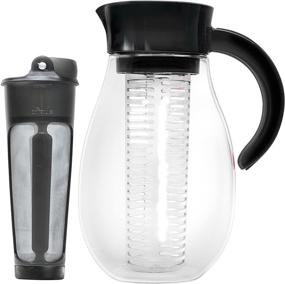 img 4 attached to 🍹 Primula Flavor Up Airtight Cold Brew Iced Coffee Maker with Fruit Core for Infused Water, Tea, and More - Shatterproof Durable Plastic Construction, Leak-Proof - 2.7 Quart, Black