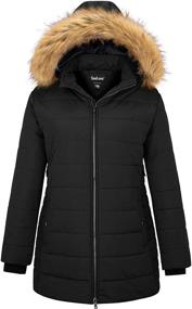 img 4 attached to 🧥 Warm and Stylish: Soularge Women's Plus Size Winter Thicken Puffer Coat with Faux Fur Trim Hood