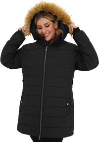 img 1 attached to 🧥 Warm and Stylish: Soularge Women's Plus Size Winter Thicken Puffer Coat with Faux Fur Trim Hood