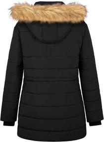 img 3 attached to 🧥 Warm and Stylish: Soularge Women's Plus Size Winter Thicken Puffer Coat with Faux Fur Trim Hood