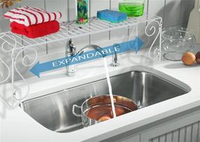 img 2 attached to 🔍 Expandable White Wire Rack Organizer for Kitchen Storage Sink Shelf - Trenton Gifts