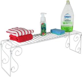 img 3 attached to 🔍 Expandable White Wire Rack Organizer for Kitchen Storage Sink Shelf - Trenton Gifts