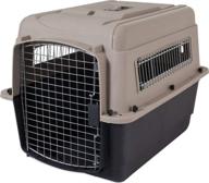 🐶 high-quality petmate ultra vari kennel, sturdy dog travel crate, quick assembly, 28-inch length, suitable for 25-30 lb dogs, taupe/black logo