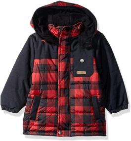 img 1 attached to Stay Warm and Stylish with the iXtreme Boys' Buffalo Check Puffer Jacket