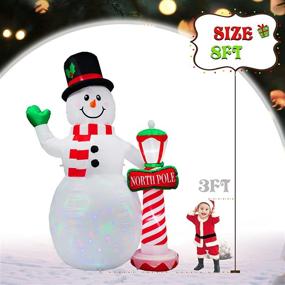 img 3 attached to PARAYOYO 8 Ft Christmas Inflatable Snowman Decoration with LED Flashlight and Street Lamp - Perfect for Festive Home Yard, Lawn, Outdoor, Indoor Night Décor